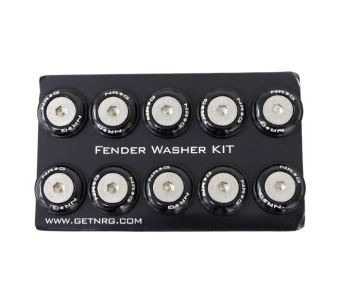 NRG Fender Washer Kit w/Rivets For Plastic (Black) - Set of 10 thumbnail 2