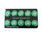 NRG Fender Washer Kit w/Rivets For Plastic (Green) - Set of 10 thumbnail 1
