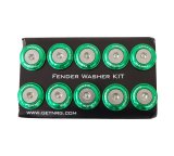 NRG Fender Washer Kit w/Rivets For Plastic (Green) - Set of 10 thumbnail 2