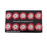 NRG Fender Washer Kit w/Rivets For Plastic (Red) - Set of 10 thumbnail 1