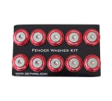 NRG Fender Washer Kit w/Rivets For Plastic (Red) - Set of 10 thumbnail 2