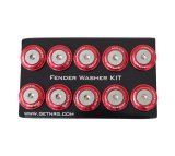 NRG Fender Washer Kit w/Rivets For Plastic (Red) - Set of 10 thumbnail 6