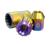NRG 200 Series M12 X 1.25 Titanium Lug Nut Set - 21 Pc w/Lock Key Socket - Neochrome thumbnail 6