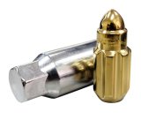 NRG 500 Series M12 X 1.25 Bullet Shape Steel Lug Nut Set - 21 Pc w/Lock Key - Chrome Gold thumbnail 4