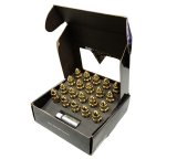 NRG 500 Series M12 X 1.5 Bullet Shape Steel Lug Nut Set - 21 Pc w/Lock Key - Chrome Gold thumbnail 2