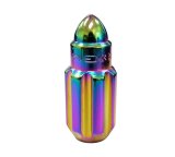 NRG 500 Series M12 X 1.25 Bullet Shape Steel Lug Nut Set - 21 Pc w/Lock Key - Neochrome thumbnail 6