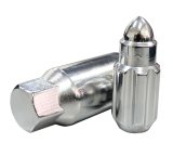 NRG 500 Series M12 X 1.5 Bullet Shape Steel Lug Nut Set - 21 Pc w/Lock Key - Silver thumbnail 7