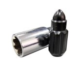 NRG 500 Series M12 X 1.25 Bullet Shape Steel Lug Nut Set - 21 Pc w/Lock Key - Black thumbnail 4