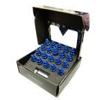 NRG 500 Series M12 X 1.5 Bullet Shape Steel Lug Nut Set - 21 Pc w/Lock Key - Blue thumbnail 1