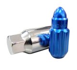NRG 500 Series M12 X 1.5 Bullet Shape Steel Lug Nut Set - 21 Pc w/Lock Key - Blue thumbnail 4