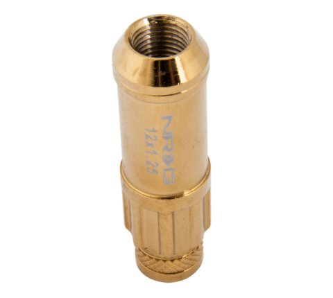 NRG 700 Series M12 X 1.25 Steel Lug Nut w/Dust Cap Cover Set 21 Pc w/Locks & Socket - Chrome Gold thumbnail 6