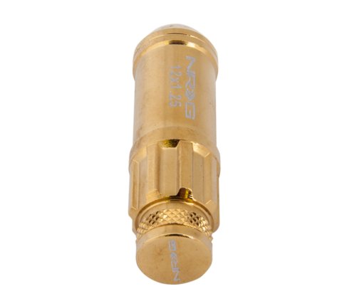 NRG 700 Series M12 X 1.25 Steel Lug Nut w/Dust Cap Cover Set 21 Pc w/Locks & Socket - Chrome Gold thumbnail 7