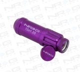 NRG 700 Series M12 X 1.25 Steel Lug Nut w/Dust Cap Cover Set 21 Pc w/Locks & Lock Socket - Purple thumbnail 3