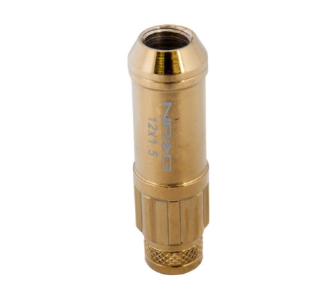 NRG 700 Series M12 X 1.5 Steel Lug Nut w/Dust Cap Cover Set 21 Pc w/Locks & Socket - Chrome Gold thumbnail 4