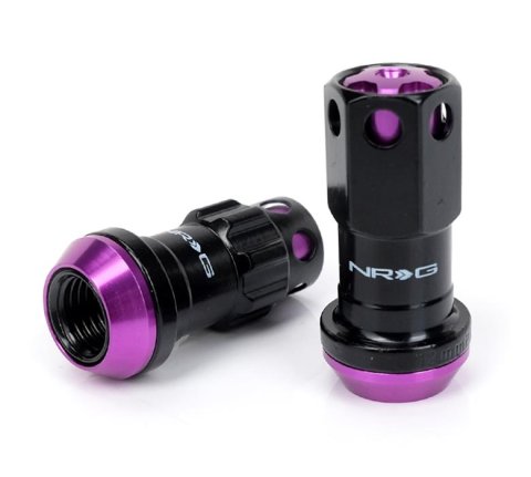 NRG 700 Series M12 X 1.5 Steel Lug Nut w/Dust Cap Cover Set 21 Pc w/Locks & Lock Socket - Purple thumbnail 1