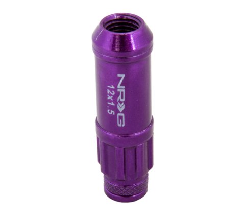 NRG 700 Series M12 X 1.5 Steel Lug Nut w/Dust Cap Cover Set 21 Pc w/Locks & Lock Socket - Purple thumbnail 2