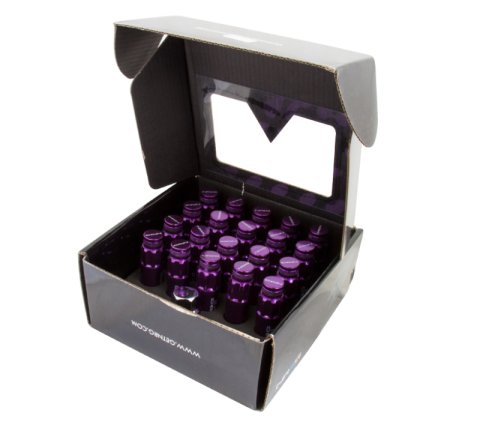 NRG 700 Series M12 X 1.5 Steel Lug Nut w/Dust Cap Cover Set 21 Pc w/Locks & Lock Socket - Purple thumbnail 3