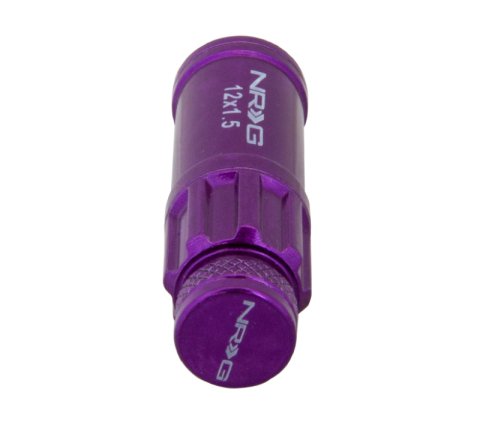 NRG 700 Series M12 X 1.5 Steel Lug Nut w/Dust Cap Cover Set 21 Pc w/Locks & Lock Socket - Purple thumbnail 4