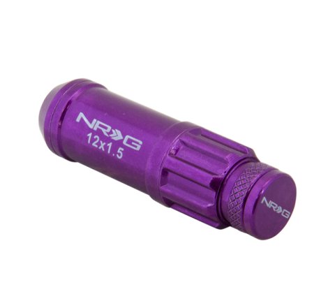 NRG 700 Series M12 X 1.5 Steel Lug Nut w/Dust Cap Cover Set 21 Pc w/Locks & Lock Socket - Purple thumbnail 6