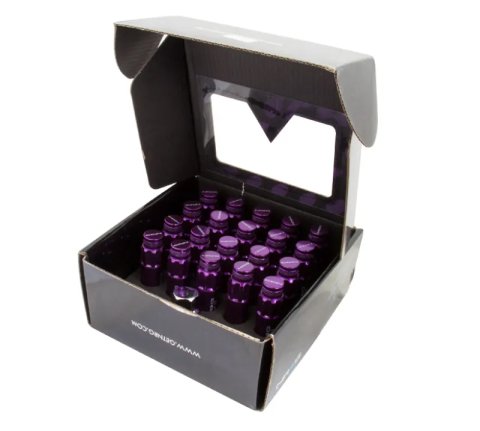 NRG 700 Series M12 X 1.5 Steel Lug Nut w/Dust Cap Cover Set 21 Pc w/Locks & Lock Socket - Purple thumbnail 7