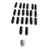 NRG 700 Series M12 X 1.25 Steel Lug Nut w/Dust Cap Cover Set 21 Pc w/Locks & Lock Socket - Black thumbnail 1