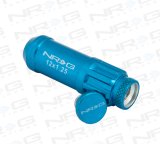 NRG 700 Series M12 X 1.25 Steel Lug Nut w/Dust Cap Cover Set 21 Pc w/Locks & Lock Socket - Blue thumbnail 4