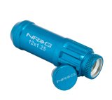 NRG 700 Series M12 X 1.25 Steel Lug Nut w/Dust Cap Cover Set 21 Pc w/Locks & Lock Socket - Blue thumbnail 6