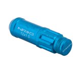 NRG 700 Series M12 X 1.5 Steel Lug Nut w/Dust Cap Cover Set 21 Pc w/Locks & Lock Socket - Blue thumbnail 2