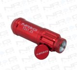 NRG 700 Series M12 X 1.25 Steel Lug Nut w/Dust Cap Cover Set 21 Pc w/Locks & Lock Socket - Red thumbnail 2