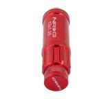 NRG 700 Series M12 X 1.25 Steel Lug Nut w/Dust Cap Cover Set 21 Pc w/Locks & Lock Socket - Red thumbnail 3