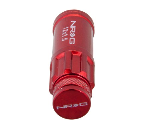 NRG 700 Series M12 X 1.5 Steel Lug Nut w/Dust Cap Cover Set 21 Pc w/Locks & Lock Socket - Red thumbnail 2