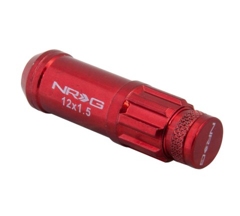 NRG 700 Series M12 X 1.5 Steel Lug Nut w/Dust Cap Cover Set 21 Pc w/Locks & Lock Socket - Red thumbnail 6