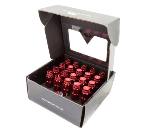 NRG 700 Series M12 X 1.5 Steel Lug Nut w/Dust Cap Cover Set 21 Pc w/Locks & Lock Socket - Red thumbnail 7