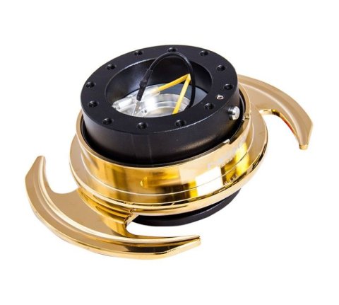 NRG Quick Release Kit Gen 3.0 - Black Body / Chrome Gold Ring w/Handles thumbnail 2