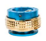 NRG Quick Release Kit - Pyramid Edition - New Blue Body / Chrome Gold Pyramid Ring thumbnail 3