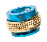 NRG Quick Release Kit - Pyramid Edition - New Blue Body / Chrome Gold Pyramid Ring thumbnail 4