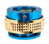 NRG Quick Release Kit - Pyramid Edition - Blue Body / Chrome Gold Pyramid Ring thumbnail 4