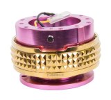 NRG Quick Release Kit - Pyramid Edition - Pink Body / Chrome Gold Pyramid Ring thumbnail 2