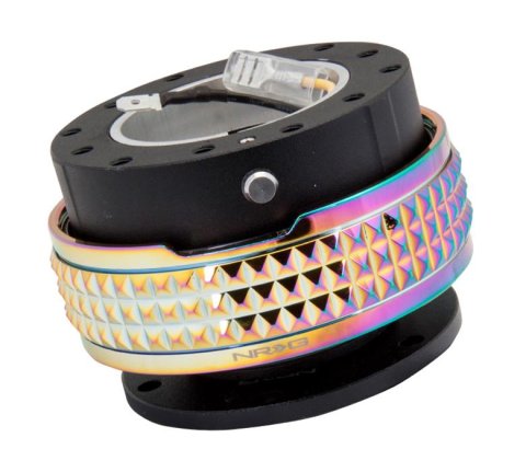 NRG Quick Release Kit - Pyramid Edition - Black Body / Neochrome Pyramid Ring thumbnail 1