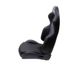 NRG Reclinable Sport Seats (Pair) PVC Leather w/NRG Logo - Black w/White Stitching thumbnail 3