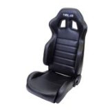NRG Reclinable Sport Seats (Pair) PVC Leather w/NRG Logo - Black w/White Stitching thumbnail 5