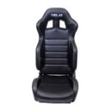 NRG Reclinable Sport Seats (Pair) PVC Leather w/NRG Logo - Black w/White Stitching thumbnail 6