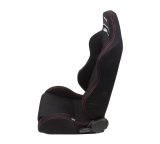 NRG Sport Seats (Pair) Type-R Cloth w/NRG Logo - Black w/Red Stitch thumbnail 3