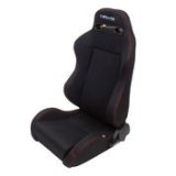 NRG Sport Seats (Pair) Type-R Cloth w/NRG Logo - Black w/Red Stitch thumbnail 7