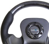 NRG Carbon Fiber Steering Wheel (320mm) CF Center Plate & Two-Tone Carbon w/Leather Trim Handles thumbnail 1