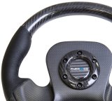 NRG Carbon Fiber Steering Wheel (320mm) CF Center Plate & Two-Tone Carbon w/Leather Trim Handles thumbnail 5