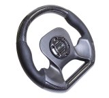 NRG Carbon Fiber Steering Wheel (320mm) CF Center Plate & Two-Tone Carbon w/Leather Trim Handles thumbnail 6