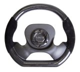 NRG Carbon Fiber Steering Wheel (320mm) CF Center Plate & Two-Tone Carbon w/Suede Trim Handles thumbnail 4