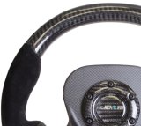 NRG Carbon Fiber Steering Wheel (320mm) CF Center Plate & Two-Tone Carbon w/Suede Trim Handles thumbnail 5