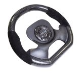 NRG Carbon Fiber Steering Wheel (320mm) CF Center Plate & Two-Tone Carbon w/Suede Trim Handles thumbnail 6
